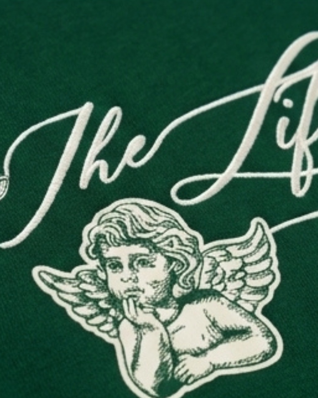 The "Lifted Club" Cursive Hoodie Green - Image 2