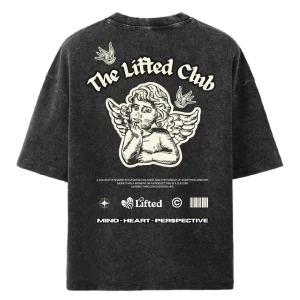 The "Lifted Club" Angelic T Black Faded