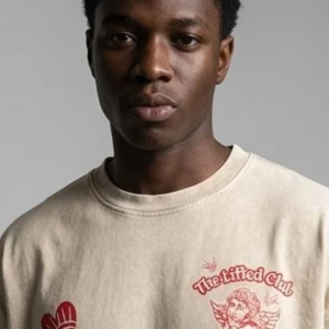 The "Lifted Club" Red Angelic T Cream Faded-Medium